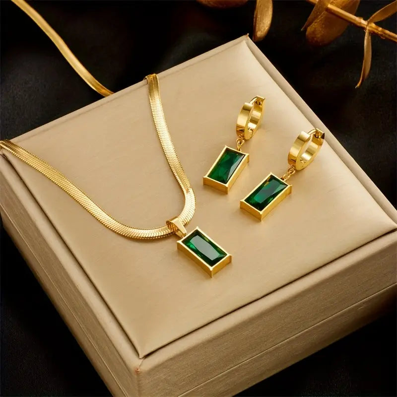 Conjunto de Joyas Lina Esmeralda