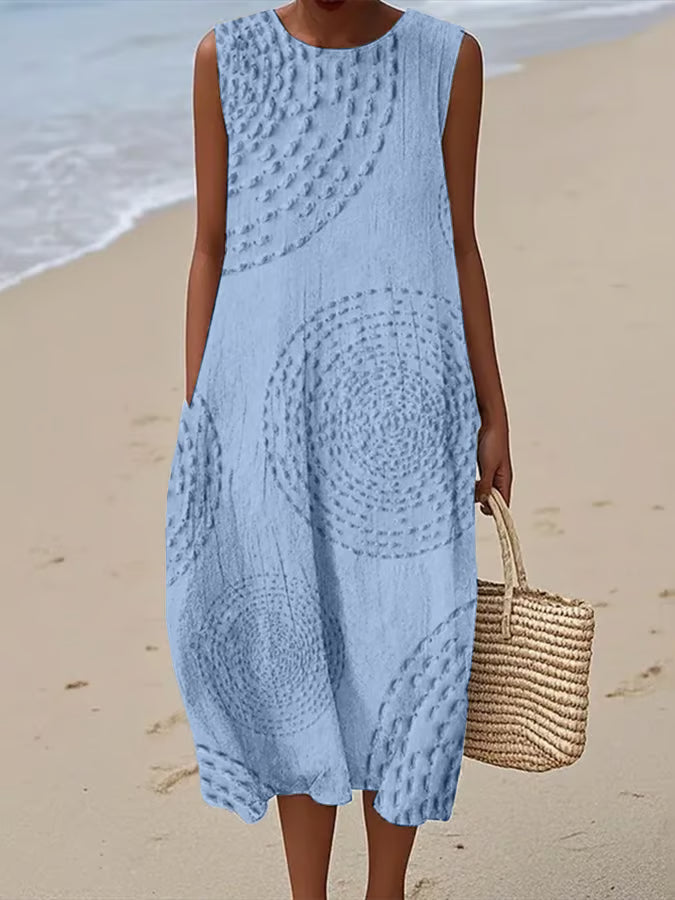 Ana - Vestido Maxi Sin Mangas Texturizado