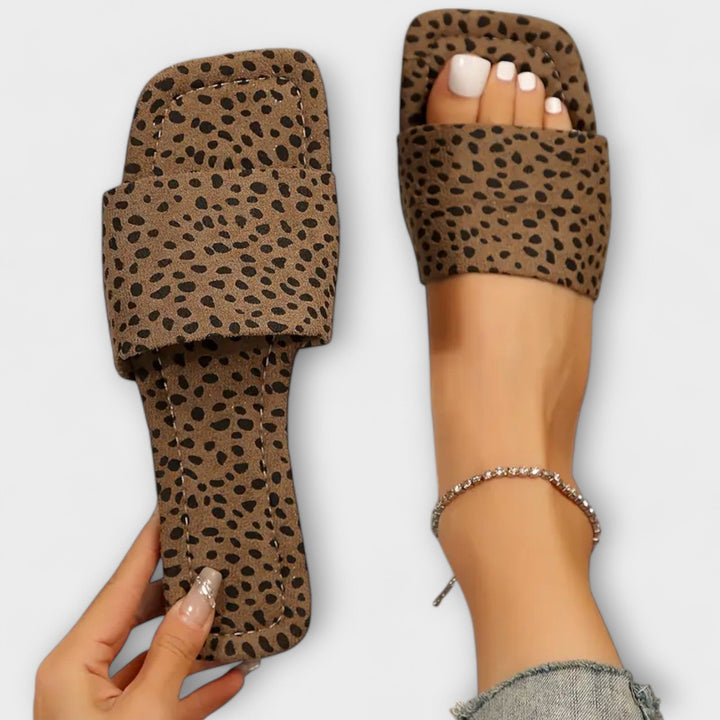 Elisabete - Mocasines planos con estampado de leopardo