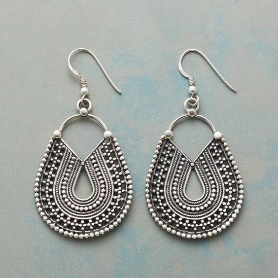 Pendientes de Plata Vintage con Mandala Colgante