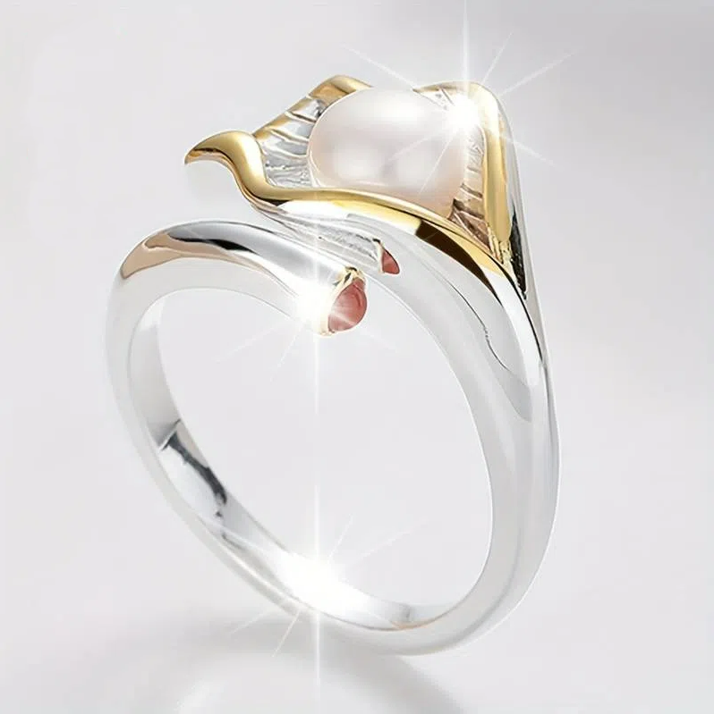 Anillo Vintage en Oro y Plata con Margaritas