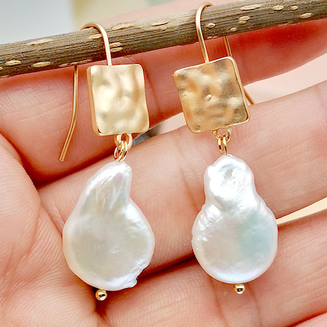 Pendientes Vintage con Perlas Frescas