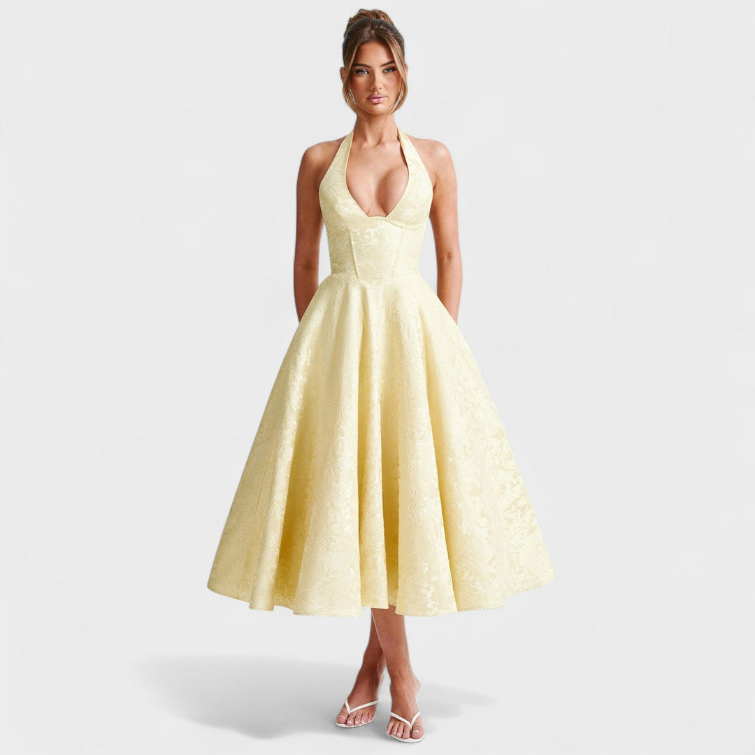 Halina - Vestido midi con corsé