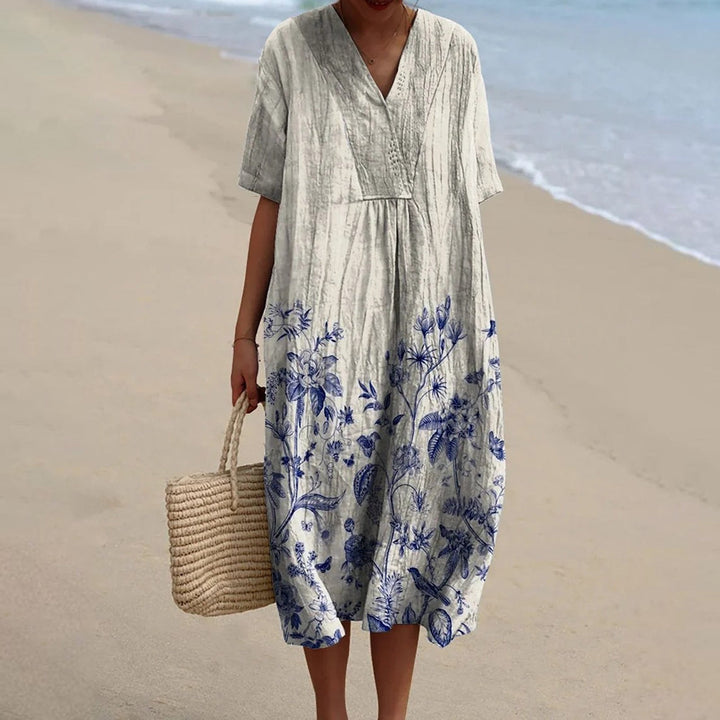 Rosalinda - Vestido con Estampado de Porcelana