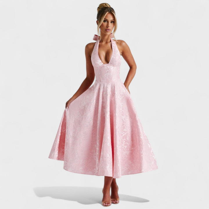 Efi - Vestido midi texturizado