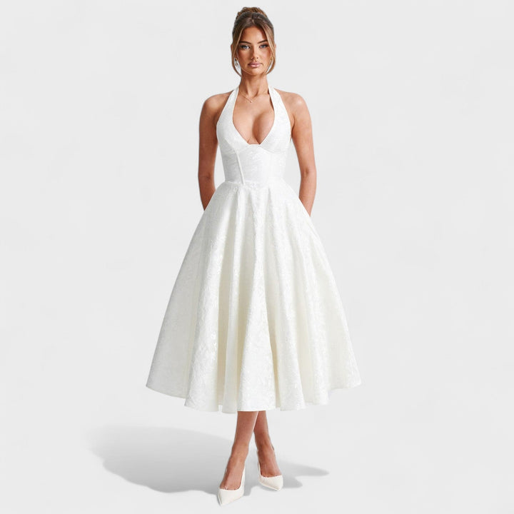 Efi - Vestido midi texturizado