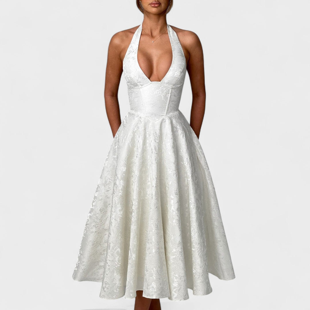 Efi - Vestido midi texturizado