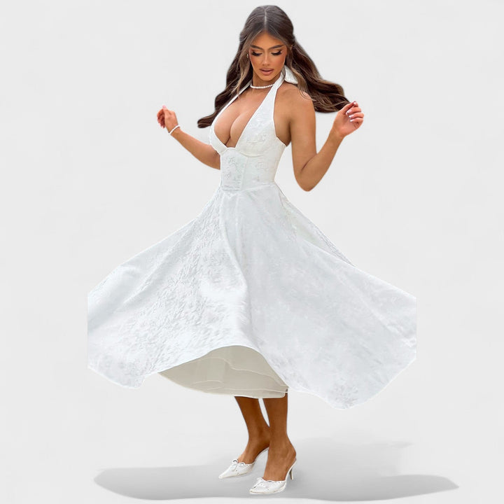 Efi - Vestido midi texturizado