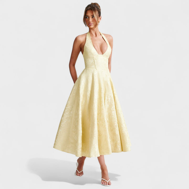 Efi - Vestido midi texturizado