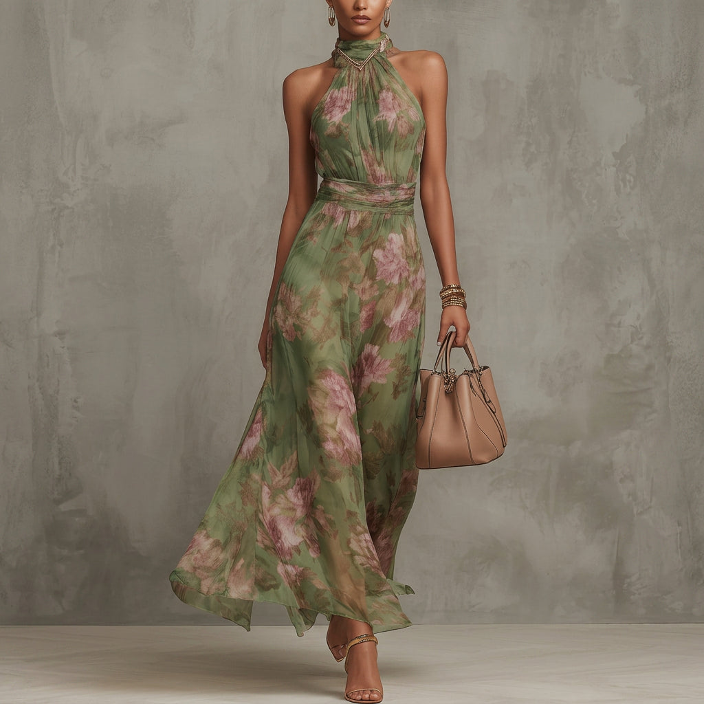 Filipa - Vestido Largo Halter Floral