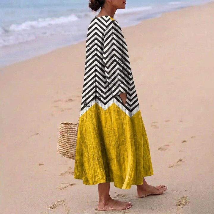 Xana - Vestido Zigzag con Contraste