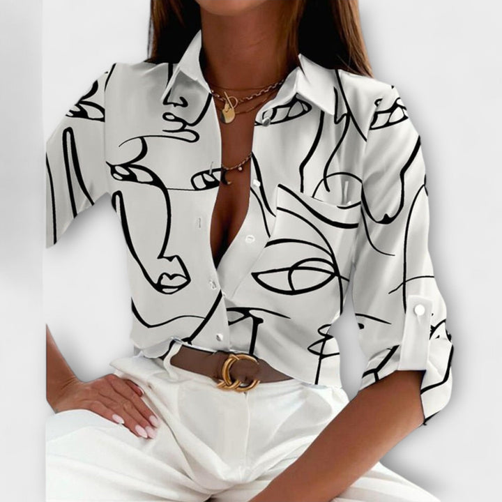 Romina - Blusa de cuello clásico
